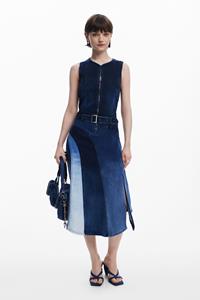 Desigual Midispijkerjurk met riem - BLUE