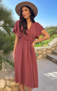 The Musthaves Florence Midi Jurk Dust Roze 2.0