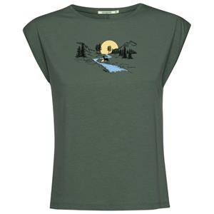 GreenBomb  Women's Nature Deer River Timid Top - T-shirt, olijfgroen