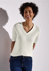 STREET ONE T-shirt in brei-look met v-hals