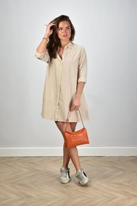 Xirena mini jurk Bobby met steekzakken beige