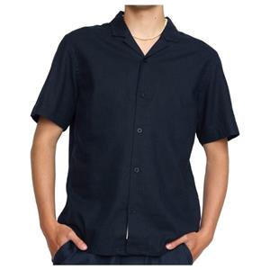 Revolution  Short-Sleeved Cuban Linen Shirt - Overhemd, blauw