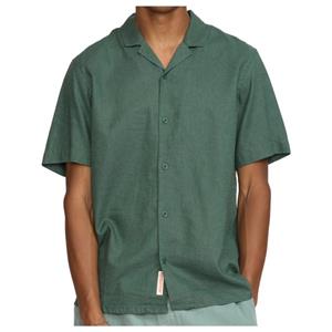 Revolution  Short-Sleeved Cuban Linen Shirt - Overhemd, olijfgroen