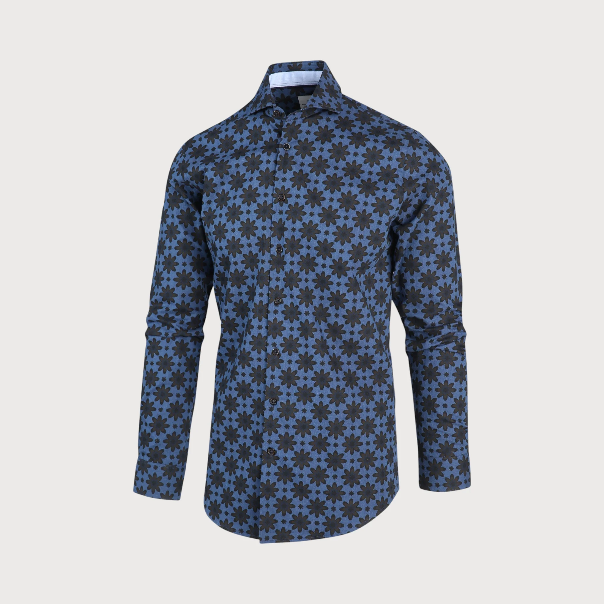 Blue Industry Navy bruin bloemenprint overhemd |