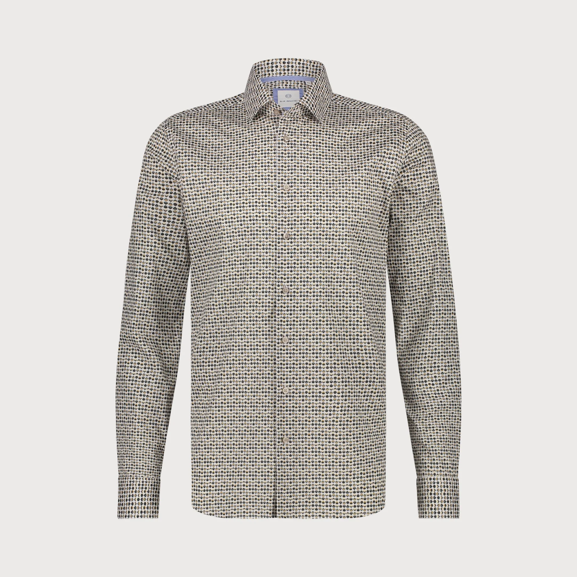 Blue Industry Het retro print overhemd |