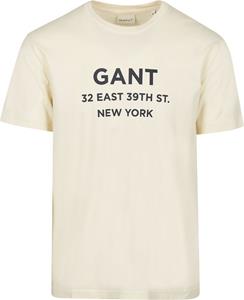 Gant T-shirt Graphic Logo Ecru