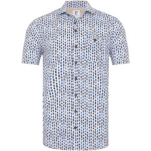R2 Amsterdam Overhemd Lange Mouw  R2 Overhemd Korte Mouwen Print Auto Blauw