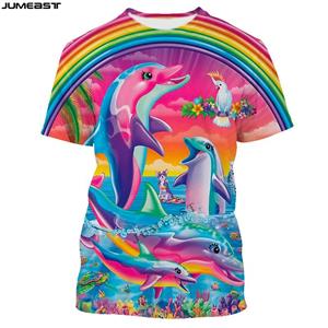 Chengyu Heren 3D-geprint T-shirt Cartoon Dier Vis Dolfijn Korte Mouw Mode T-shirt Sport Trui Zomer Tops Tees XXS