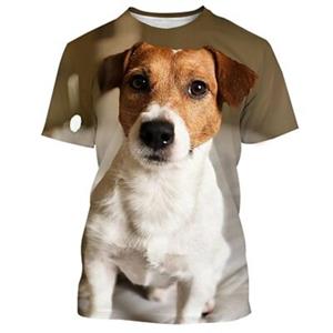 ETST 07 Dier Hond Jack Russell Terrier T-shirt Anime 3D Grafisch Voor Koppels Mannen Vrouwen Volwassenen Maskerade 3D Print Casual Dagelijks L