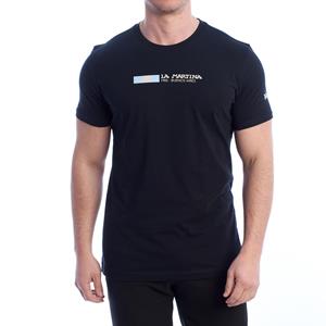 LA MARTINA Heren Regular Fit T-shirt met korte mouwen YMR314-JS206 3XL zwart
