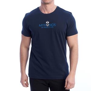 LA MARTINA Heren Regular Fit T-shirt met korte mouwen YMR605-JS395 L blauw