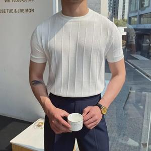 VantaGoods 2024 Casual Zomer Ronde Hals Korte Mouw Trui Trend voor Heren 3XL