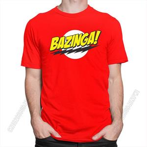 Huiteng The Big Bang Theory Bazinga T-shirt Heren 100% Katoen Knappe Sheldon Cooper T-shirt Geek Tbbt Tee Tops Merch Cadeau S