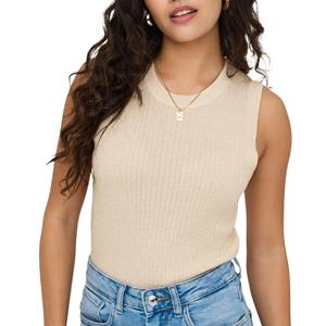 Jacqueline de Yong bodilla s/l o-neck top knt 15351393 cloud dancer