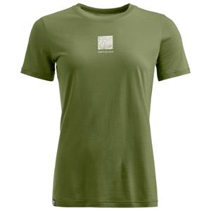 Ortovox  Women's 120 Cool Tec Abstract T-Shirt - Merinoshirt, olijfgroen