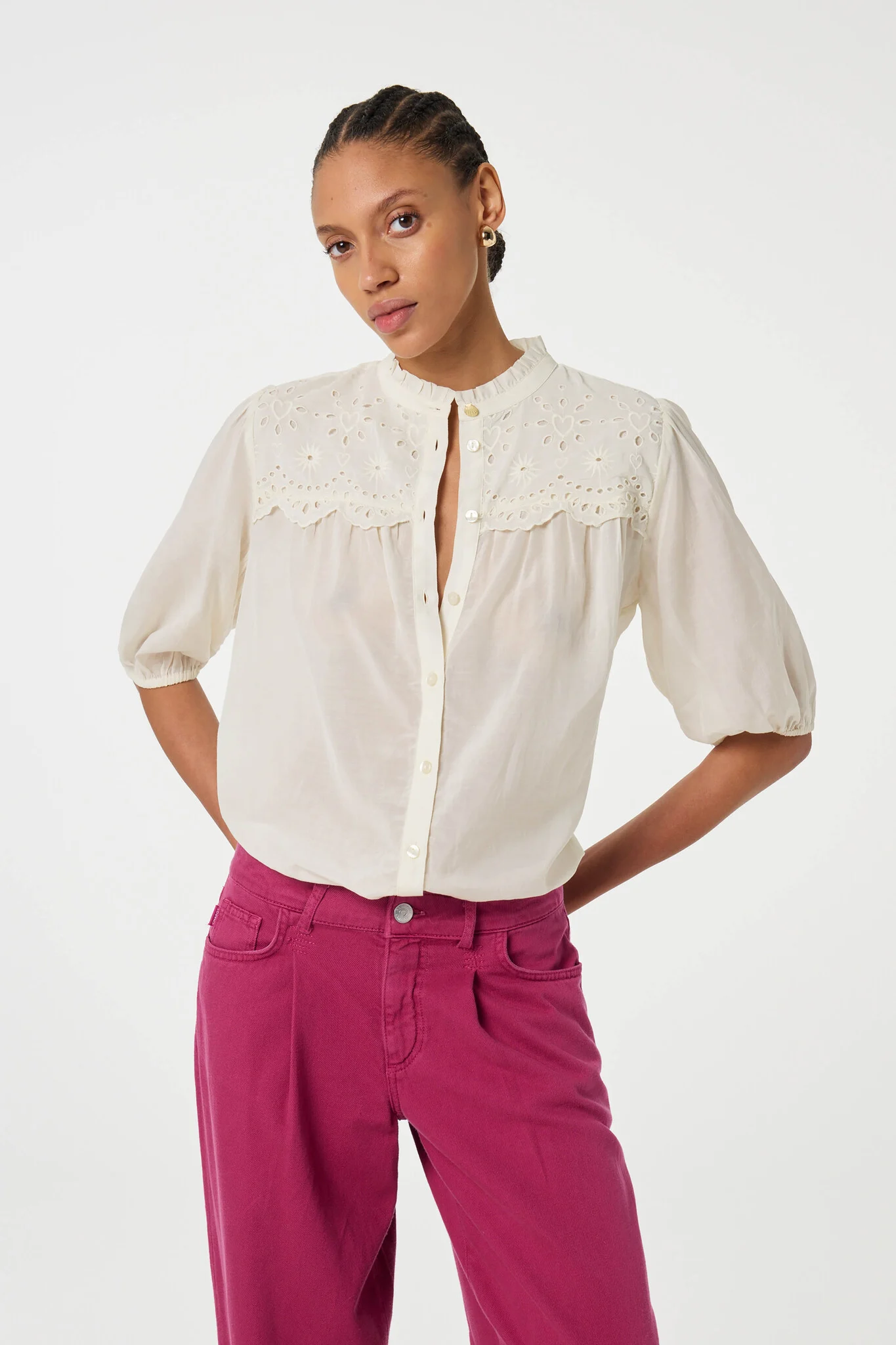Fabienne Chapot Blouse korte mouw cltbls94 thira