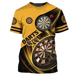 Huiteng 3D Darts Bedrukt T-shirt Voor Heren Mode Schietspel O-hals Korte Mouw Buitensport Stijl Oversized T-shirt Losse Trui S