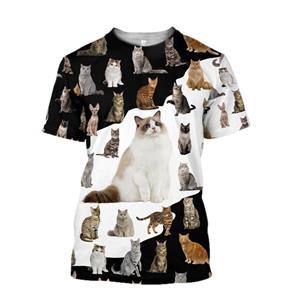 Huiteng Fashion Fun Cool Animal Cat grafische t-shirts Zomer Casual Hip Hop harajuku streetwear Persoonlijkheid Gedrukt O-hals Korte Mouw S
