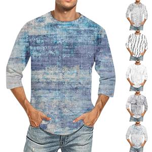 Jiangnan A Heren Ronde Hals Driekwart Mouw Top Casual Mode T-shirt L