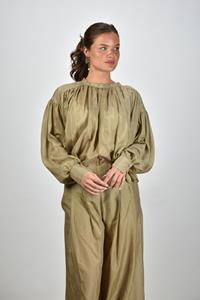 Semicouture blouse met strikdetail groen