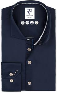 R2 Amsterdam R2 Overhemd Fine Twill Navy