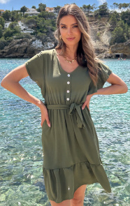 The Musthaves Portofino Jurk V-Hals Army