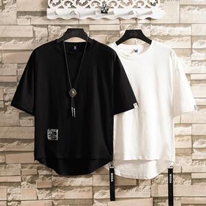 VantaGoods Heren Plus Size Loose Fit Korte Mouw Effen Kleur Ronde Zoom T-shirt 5XL