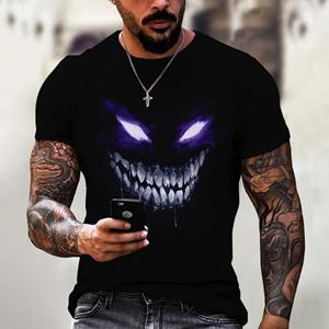Huiteng Devil Graphics T-shirt Casual Heren Korte Mouw T-shirts Zomer Herenkleding Losse T-shirt Voor Mannen Oversized Tops Streetwear 5XL S