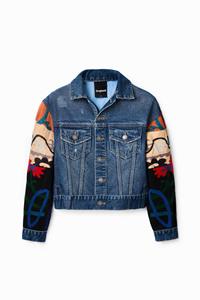 Desigual Etnisch denim truckerjack - BLUE