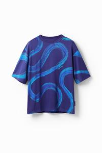 Desigual T-shirt met verfeffect - BLUE