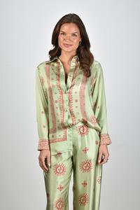 AVDW blouse Bali met rood detail groen