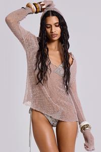 Jaded London Naia Loose Knit Hooded Top