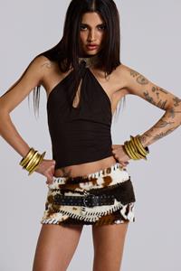 Jaded London Zora Brown Backless Choker Top