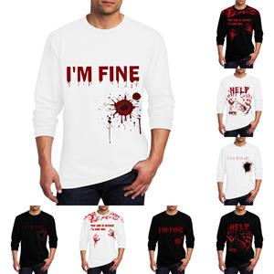 Xingben Four Heren T-shirt O-hals Kleding Kleding Buiten Lange Mouw Print Modeontwerper Vintage XXXL
