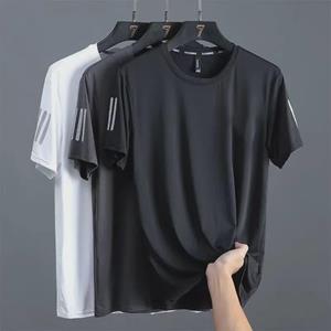 VantaGoods Heren Ice Silk Mesh korte mouwen effen ronde hals sport T-shirt 4XL