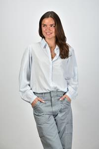 Xirena blouse Belle met pofmouwen blauw