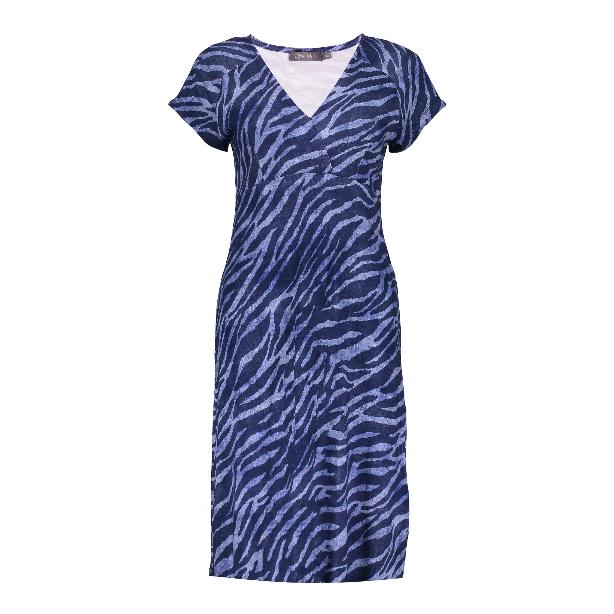 Geisha 57136-60 june 625 dress short sleeves aop pr.03-25-1 blue/blue