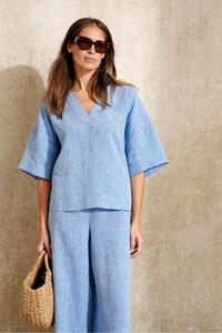 Mayerline Loose Fit Blouse In Zuiver Europees Linnen