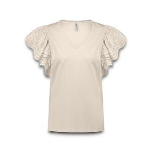 Summum Butterfly sleeve top with lace tops 3s5025-30609