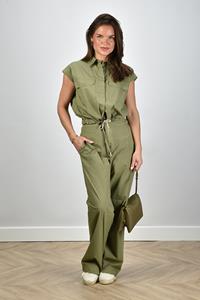 Academia broek met elastieke band Sary groen