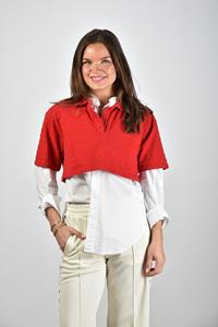 Golden Goose cropped top met korte mouwen rood