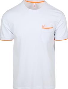 Sun68 Piqué T-Shirt Fluo Stripe Wit