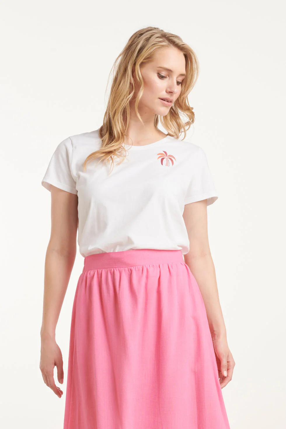 Smashed Lemon 25229 te katoenen t-shirt met palm
