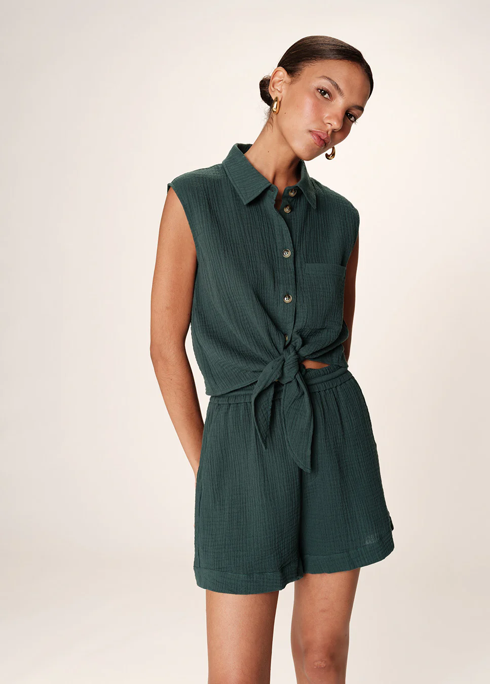 Grace & Mila Reglisse knoop blouse