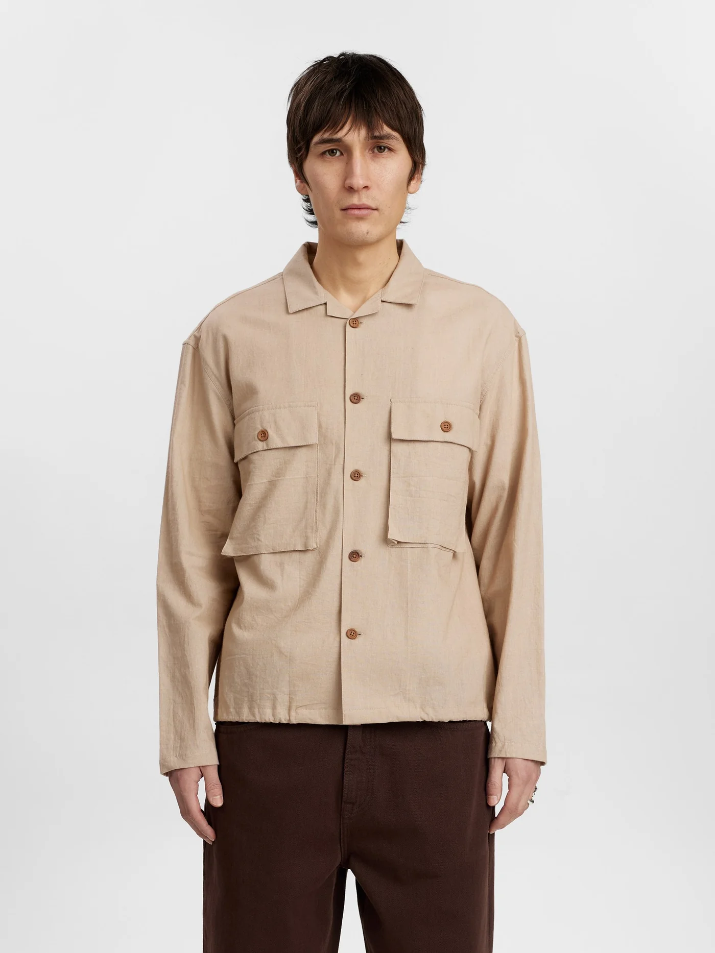 Anerkjendt 901966 akotto cot/linen overshirt 0563feather grey
