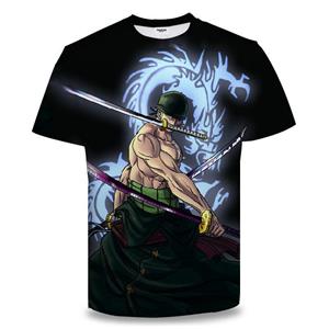 Kukebang One Piece Zoro 3D Printing Anime Kleding Heren T-shirt Lente en Zomer Korte Mouw Heren Trendy T-shirt Tops S