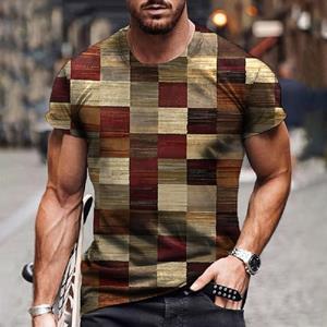 Wengy 2 Check Stripe Pattern T-shirt 3D Printing T-Shirt for Men Simple Cool Breathable Short Sleeves Trendy Casual Tshirt Oversized top S