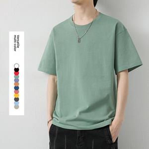 VantaGoods Heren zomer katoenen effen kleur korte mouwen T-shirt - Jeugd Casual Trendy Losse pasvorm 4XL