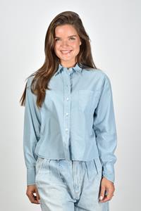 Academia cropped blouse Mia met borstzakje blauw