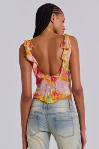Jaded London Sefina Vintage Mesh Ruffle Top
